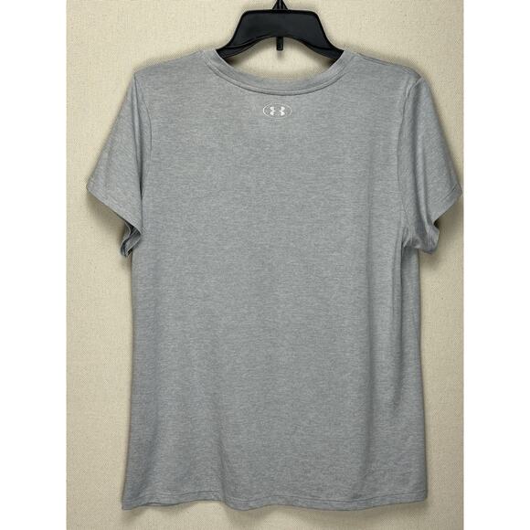 Under Armour Loose Heat Gear Women T-Shirt Size XL Gray With Blue - Picture 5 of 8